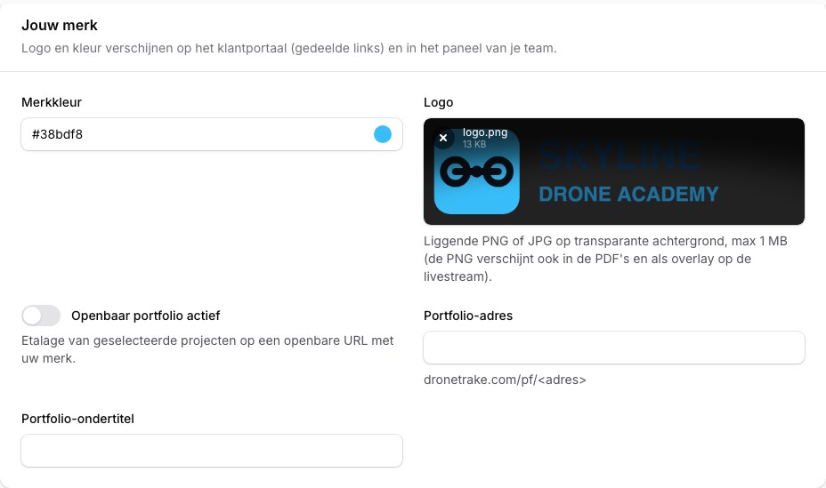 Organisatieprofiel → Jouw merk: het logo dat leerlingen zien.